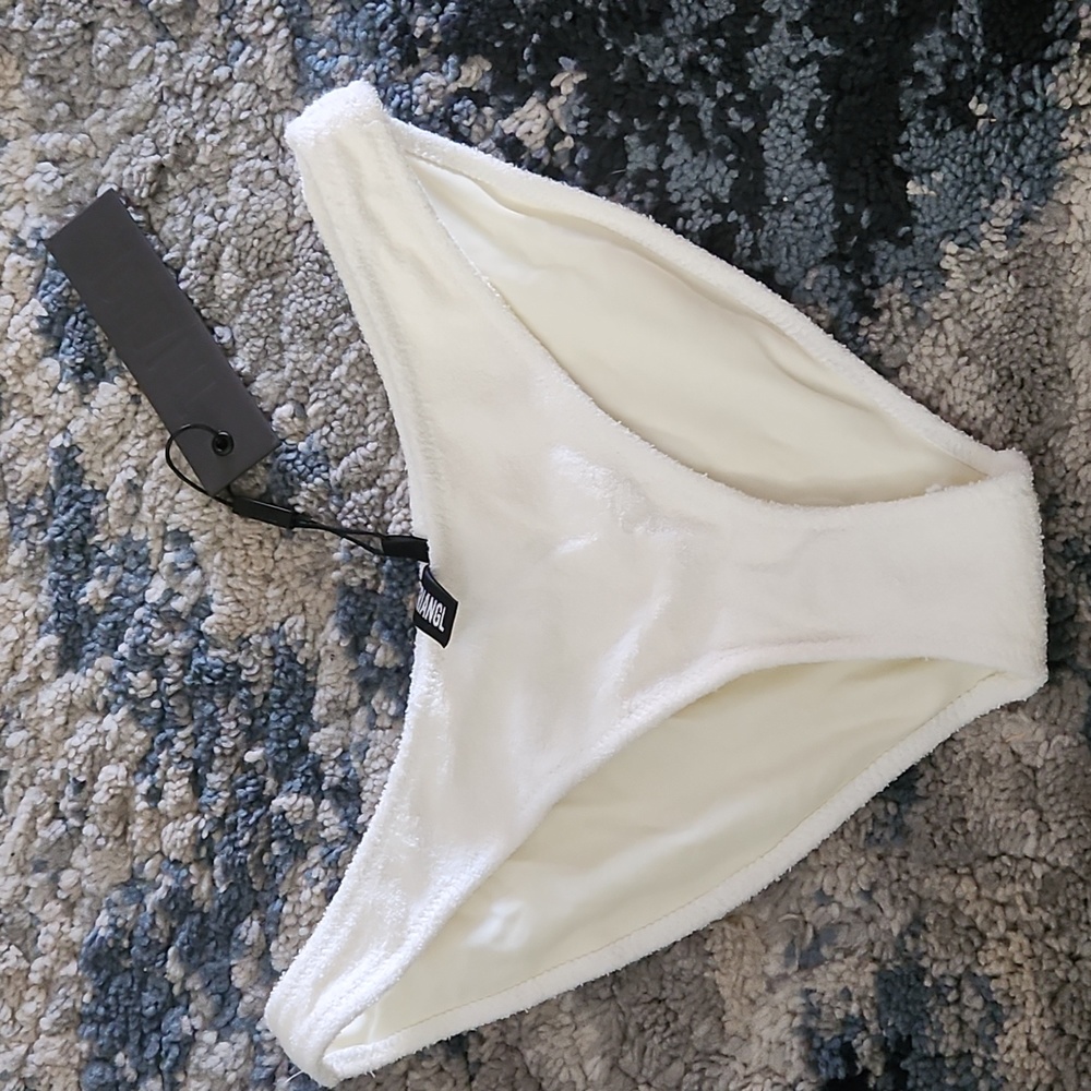 White Terry Cloth Normal coverage bathing suit bottom